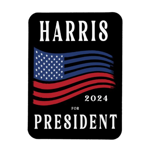 Magnet Flexible Stars and Stripes Kamala Harris pour Président 202 (Vertical)