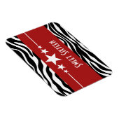 Magnet Flexible Stars Zebra Print Sweet 16 Magnet, Rouge (Côté Droit)