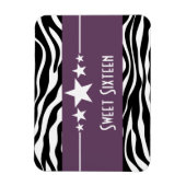 Magnet Flexible Stars Zebra Print Sweet 16 Magnet, violet (Vertical)