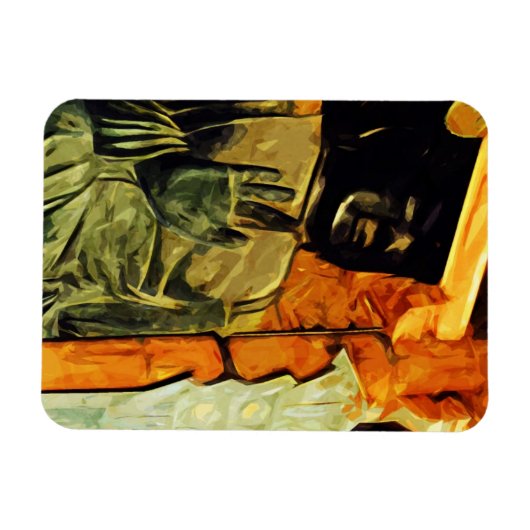 Magnet Flexible Statue bouddhiste dans Temple Impressionnisme Abst (Horizontal)