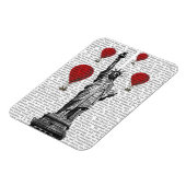 Magnet Flexible Statue de la Liberté et Ballons rouges à air chaud (Côté Gauche)