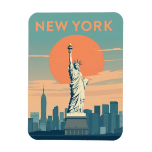 Magnet Flexible Statue vintage de la Liberté NYC Voyage Souvenir