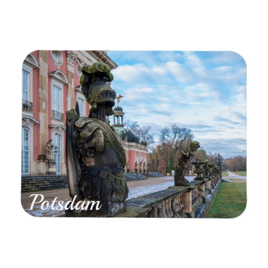 Magnet Flexible Statues de chevalier en pierre près du palais à Po (Horizontal)