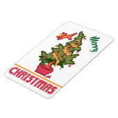 Magnet Flexible stealing cat, tree, Pixel Art, Merry Christmas (Côté Gauche)