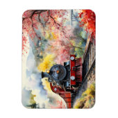 Magnet Flexible Steam Train Dreams Landscape Watercolour Artwork j (Vertical)