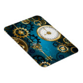 Magnet Flexible Steampunk Arrière - plan turquoise avec Gears (Côté Droit)
