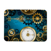 Magnet Flexible Steampunk Arrière - plan turquoise avec Gears (Horizontal)