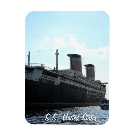 Magnet Flexible Stern View of S.S. United States (Vertical)