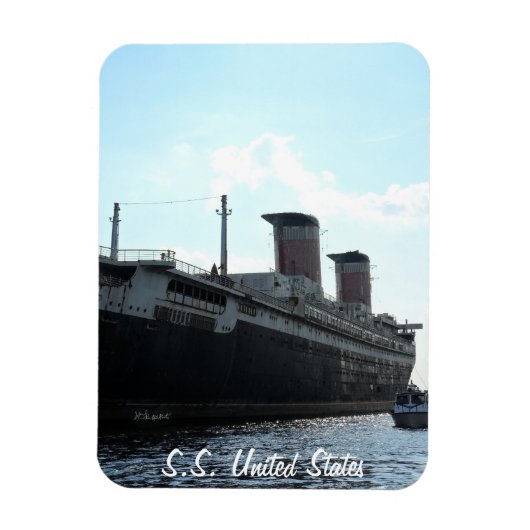 Magnet Flexible Stern View of S.S. United States (Vertical)