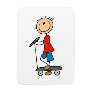 Magnet Flexible Stick Figure Boy sur Scooter