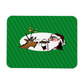 Magnet Flexible Stogie Fumer Père Noël Funny Green Stripe Noël (Horizontal)