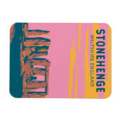 Magnet Flexible Stonehenge Art Retro Illustration (Horizontal)