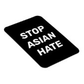 Magnet Flexible Stop Asian Hate noir blanc moderne élégant (Côté Droit)
