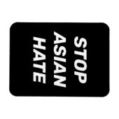 Magnet Flexible Stop Asian Hate noir blanc moderne élégant (Horizontal)