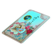 MAGNET FLEXIBLE STORK BÉBÉ GARÇON DOUCHE MONOGRAM (Côté Gauche)