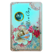 MAGNET FLEXIBLE STORK BÉBÉ GARÇON DOUCHE MONOGRAM (Vertical)