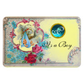 Magnet Flexible STORK BÉBÉ GARÇON DOUCHE MONOGRAM, jaune (Horizontal)