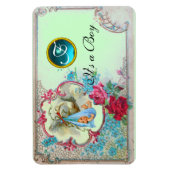 Magnet Flexible STORK BÉBÉ GARÇON DOUCHE MONOGRAM, vert (Vertical)