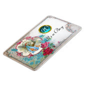 Magnet Flexible STORK BÉBÉ GARÇON MONOGRAM DOUCHE, blanc (Côté Gauche)