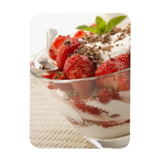 Magnet Flexible Strawberry Dessert With Fresh Yogurt (Vertical)