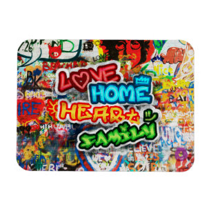 Magnet Flexible Streetart Graffiti Amour Maison Cœur Coloré Funky