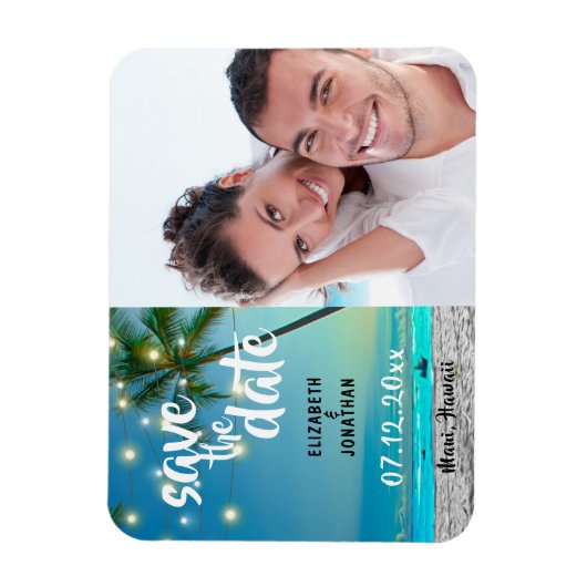 Magnet Flexible String Lights Tropical Beach Enregistrer La Date P (Vertical)