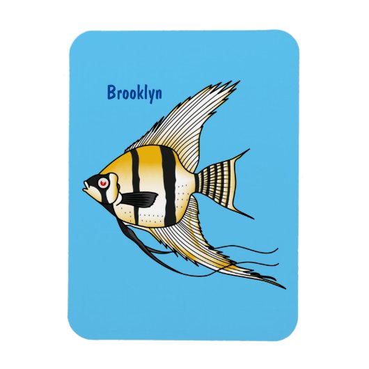 Magnet Flexible Striped angelfish cartoon (Vertical)