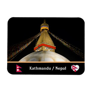Magnet Flexible Stupa Boudhanath, Katmandou la nuit - Népal
