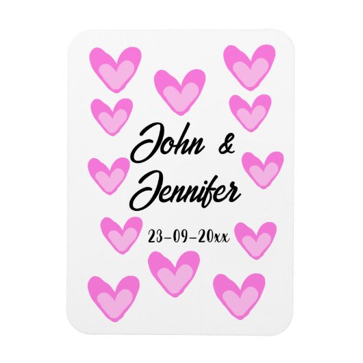 Magnet Flexible style de texte simple et blanc mariage (Vertical)