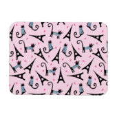 Magnet Flexible Style Français Chat Habillé Avec Motif Tour Eiffel (Horizontal)