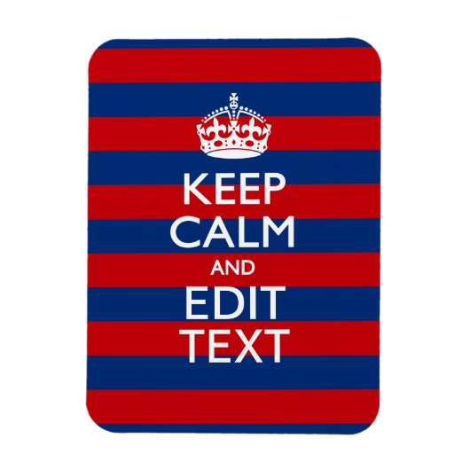Magnet Flexible Stylé KEEP CALM et votre texte sur les bandes (Vertical)