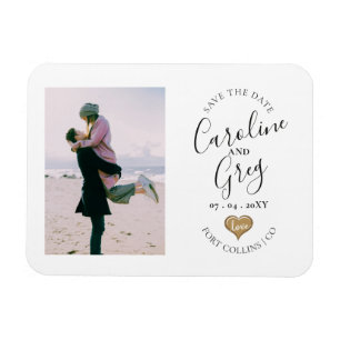Magnet Flexible Style moderne Love Typographie Enregistrer la date