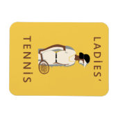 Magnet Flexible Style rétro féminin de tennis (Horizontal)