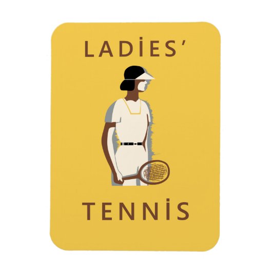 Magnet Flexible Style rétro féminin de tennis (Vertical)