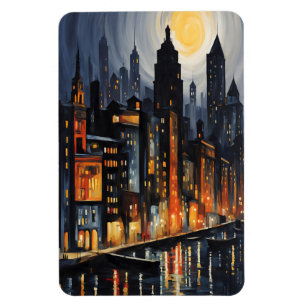 Magnet Flexible Style urbain moderne - City Skyline à Dusk Art