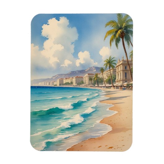 Magnet Flexible Style vintage Monte Carlo Beach Travel (Vertical)