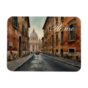 Magnet Flexible Style Vintage Rome Voyage Aquarelle Italienne