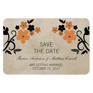 Magnet Flexible Sucré Vintage Floral Enregistrer l'aimant de date,