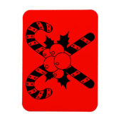 Magnet Flexible Sucres de canne & mistletoe Noir Joyeux Noël (Vertical)