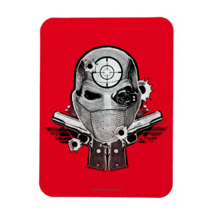 Magnet Flexible Suicide Squad Deadshot Mask & Guns Tattoo Art