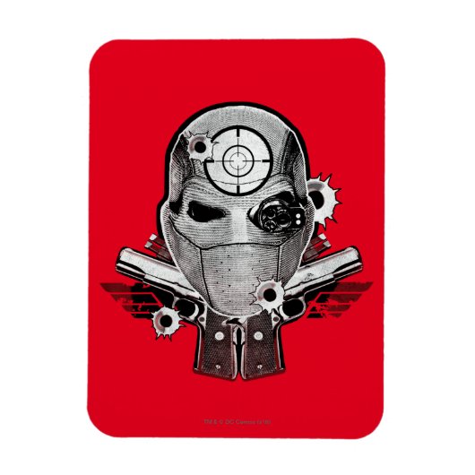 Magnet Flexible Suicide Squad | Deadshot Mask & Guns Tattoo Art (Vertical)