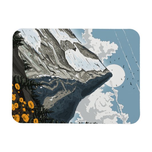 Magnet Flexible Suisse Montagne enneigée (Horizontal)