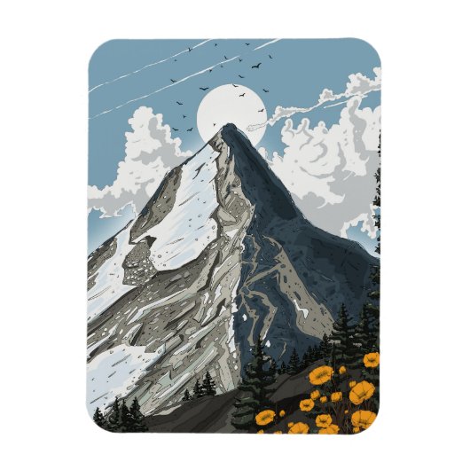 Magnet Flexible Suisse Montagne enneigée (Vertical)