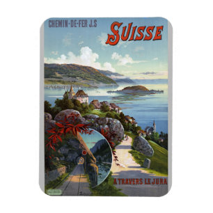 Magnet Flexible Suisse Vintage Suisse Tourisme de voyage Poster