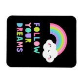Magnet Flexible Suivez vos rêves Cute Rainbow Cloud (Horizontal)
