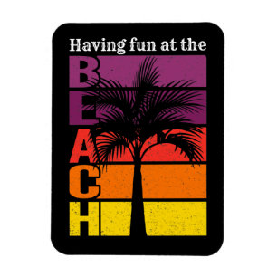 Magnet Flexible Summer Vacation Having Fun at the Beach Retro