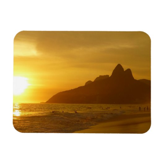 Magnet Flexible Sun Set à Ipanema Beach Brésil (Horizontal)