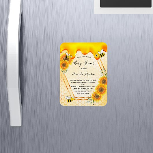 Magnet Flexible Sunflowers mère à être baby shower invitation