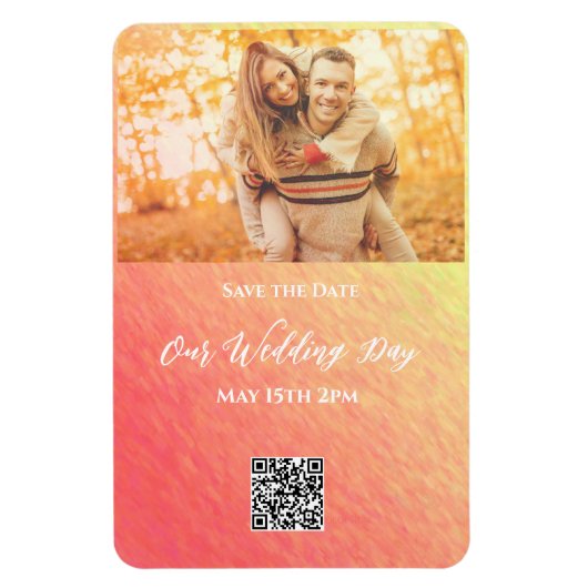 Magnet Flexible Sunrise-Photo Enregistrer la date Mariage - (Vertical)
