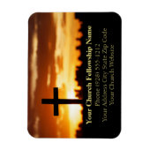 Magnet Flexible Sunset Cross2 Pasteur de l'église Cartes de visite (Vertical)